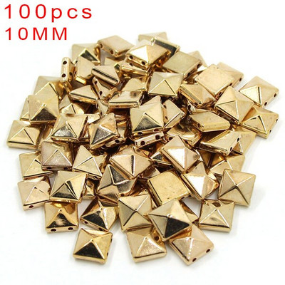 100 ks 6/8/10/12 mm kužeľové plastové hroty a čapy s 2 otvormi, šité CCB kožené nity, strieborné, zlaté, čierne, punkové, DIY remeslá na tašky