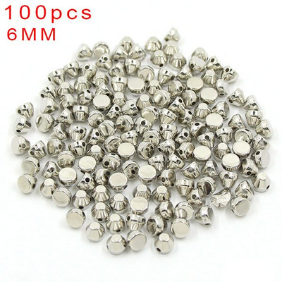 100 ks 6/8/10/12 mm kužeľové plastové hroty a čapy s 2 otvormi, šité CCB kožené nity, strieborné, zlaté, čierne, punkové, DIY remeslá na tašky