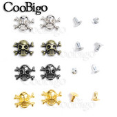 Nitovacie náušnice Lebka Krížené kosti Hrot Punk DIY Kožené remeslo na oblečenie Topánky Taška Psí obojok Rukavice Doplnky 12x14,5 mm 12 ks