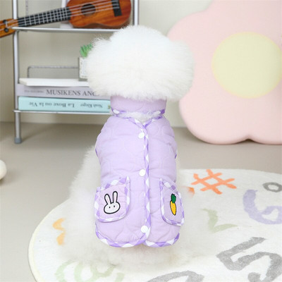 2022 Uus väikese ja keskmise suurusega kassi koer Sügis- ja Talvine sall Redis Puuvillapolsterdatud riided Lemmikloomade riided kohapeal