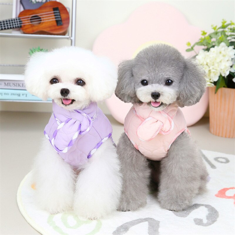 2022 Uus väikese ja keskmise suurusega kassi koer Sügis- ja Talvine sall Redis Puuvillapolsterdatud riided Lemmikloomade riided kohapeal