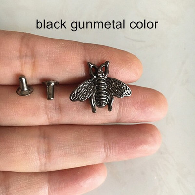 60 rinkinys - Metalinės bičių kniedės, cinko lydinio bičių kniedės drabužiams, auksinė sidabrinė juoda bronza, diržų amatų kniedės krepšiams