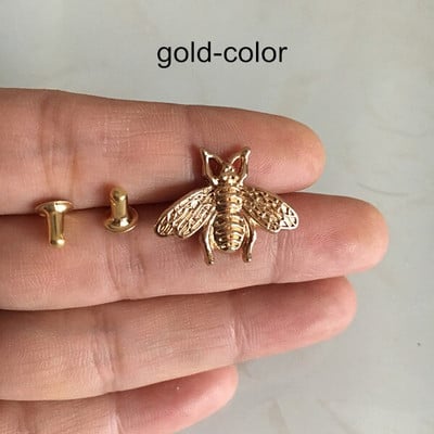 60 rinkinys - Metalinės bičių kniedės, cinko lydinio bičių kniedės drabužiams, auksinė sidabrinė juoda bronza, diržų amatų kniedės krepšiams