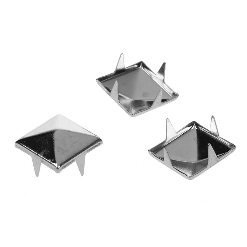 100 tk. 10mm Leathercraft DIY metallist punk naelad täpid püramiidpoldid gooti-hõbedane