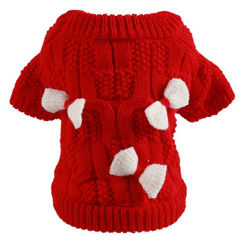 Червен новогодишен пуловер Куче Куче Дрехи за домашни любимци Дебела котка Плюшено от мече Малко куче Два крака Есенно зимно облекло
