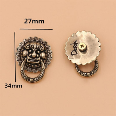 1 x mjedeni japanski demonski vrag konhos zavrtanj materijal dizajn životinjske glave kožna torba novčanik lanac gumb zakovica O-prsten konektor