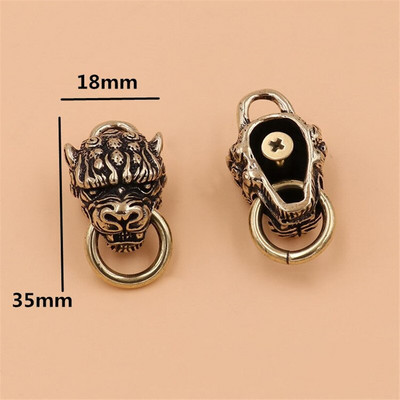 1 x mjedeni japanski demonski vrag konhos zavrtanj materijal dizajn životinjske glave kožna torba novčanik lanac gumb zakovica O-prsten konektor