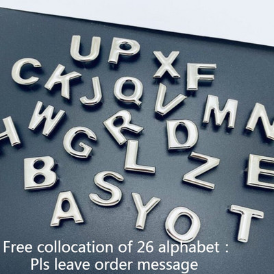 26 ks abecedné odevné nity strieborné kovové kožené remeslá DIY cvočky hroty klince rock punk odev oblečenie šitie dekorácie