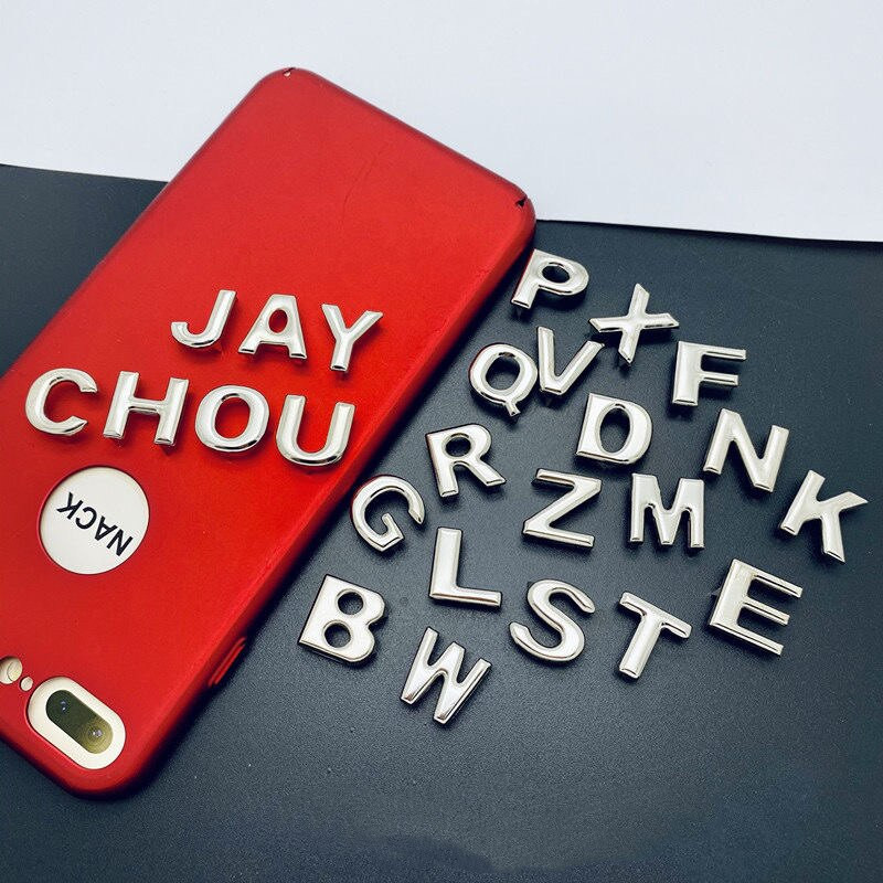 26 ks abecedné odevné nity strieborné kovové kožené remeslá DIY cvočky hroty klince rock punk odev oblečenie šitie dekorácie