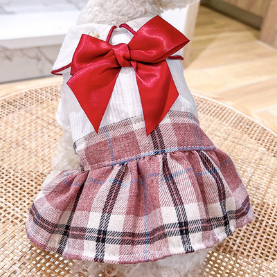 Kevadsuvi õhukesed koerariided Kolledžistiilis Paar Lemmikloomariided Väikese koera kassi riided Võrgustik Kutsikatüdrukule riietatud