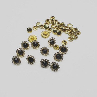 50 комплекта 11 мм кристали, кристали, слънчогледови нитове, диамантени шипове за кожарство Направи си сам нитове за кожени шевни аксесоари