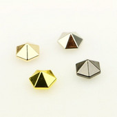 4 ks kovových chráničov dna kabelky na nohy, klince v šesťuholníkovom tvare so skrutkami, zadné hroty, nity, kožená remeselná taška, dekorácia kabelky