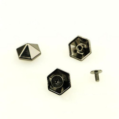 4 ks kovových chráničov dna kabelky na nohy, klince v šesťuholníkovom tvare so skrutkami, zadné hroty, nity, kožená remeselná taška, dekorácia kabelky