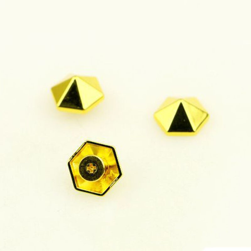 4 ks kovových chráničov dna kabelky na nohy, klince v šesťuholníkovom tvare so skrutkami, zadné hroty, nity, kožená remeselná taška, dekorácia kabelky