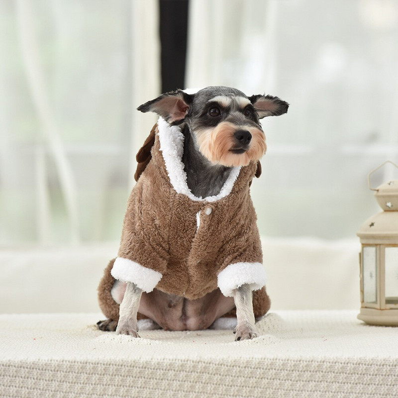 Halloween, vianočný kostým losa, psí kostým, mikina s kapucňou, kabát, bunda, oblečenie, koralový zamatový fleecový overal