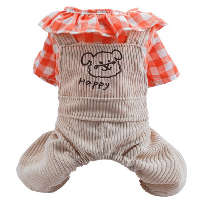 Дрехи за кучета Поширано яйце Панда Гащеризон Яке Fit Малко куче Кученце Домашен любимец Котка Пролет и есен Домашен любимец Мек костюм Дрехи за домашни любимци