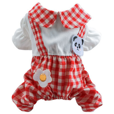 Дрехи за кучета Поширано яйце Панда Гащеризон Яке Fit Малко куче Кученце Домашен любимец Котка Пролет и есен Домашен любимец Мек костюм Дрехи за домашни любимци