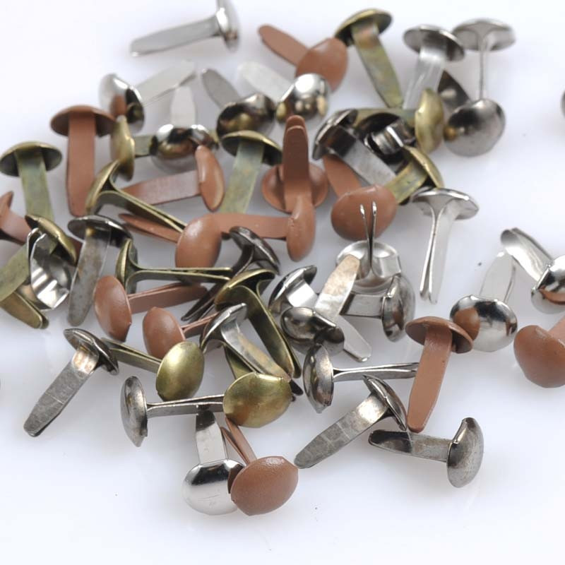 100 tk segatud pastellsed ümmargused rinnahoidjad Scrapbooking kaunistused kinnitusvahendid rinnatükid metallist käsitöö kingadele kaunistus 14x8mm CP1512