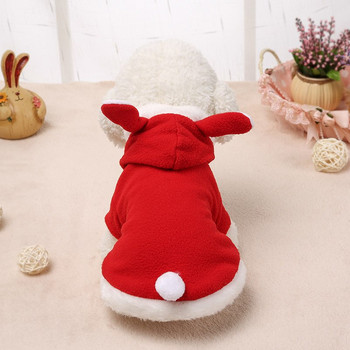 Χαριτωμένο λαγουδάκι κατοικίδιο σκύλο στολή Ρούχα με κουκούλα παλτό fleece για κουτάβι Ζεστή στολή