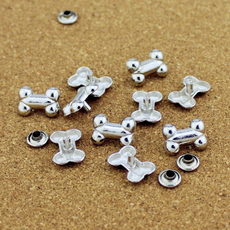 10 tk tsingisulamist luust pealuu needid hõbedased punk-naastud rõivaste jaoks needid naha jaoks armas isetehtud aksessuaar kottide jaoks