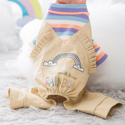 Koer Sügis ja Talv Uus Teddy Prantsuse buldog Chihuahua Väike Koer Kutsikad Õhukesed Vikerkaar Neljajalgsed Riided Kassile Soojad Lemmikloomariided