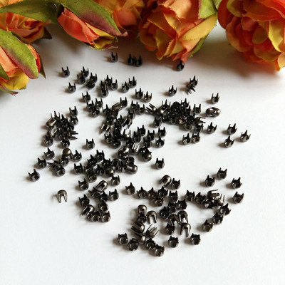 500 buc/lot 3mm negru/argintiu culoare metal nituire rotund Stud patru gheare Punk Rock Spike DIY nit nituri pentru îmbrăcăminte