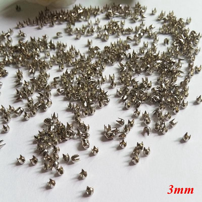 500 buc/lot 3mm negru/argintiu culoare metal nituire rotund Stud patru gheare Punk Rock Spike DIY nit nituri pentru îmbrăcăminte