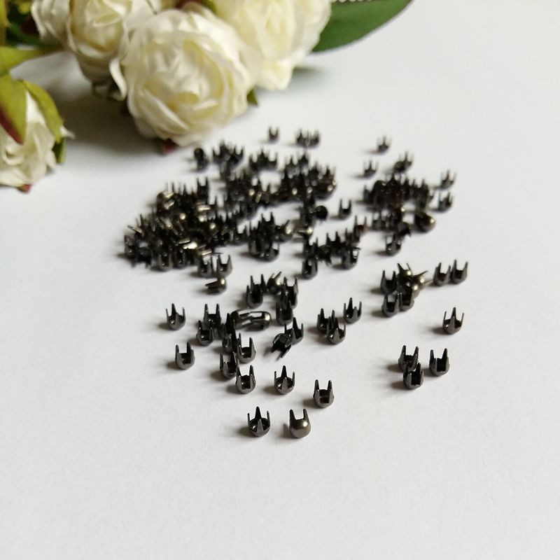 500 buc/lot 3mm negru/argintiu culoare metal nituire rotund Stud patru gheare Punk Rock Spike DIY nit nituri pentru îmbrăcăminte