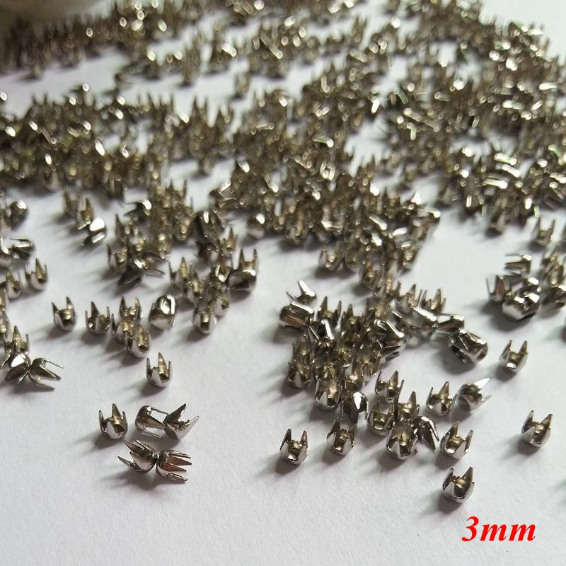 500 buc/lot 3mm negru/argintiu culoare metal nituire rotund Stud patru gheare Punk Rock Spike DIY nit nituri pentru îmbrăcăminte
