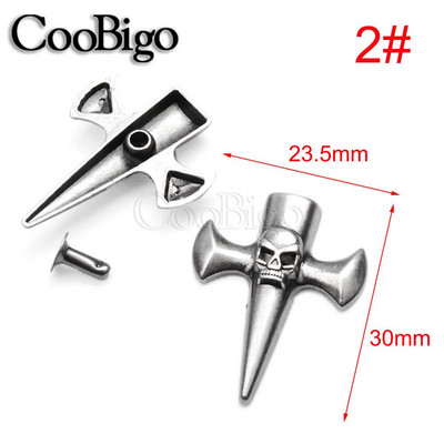 Μεταλλικά καρφιά κρανίου Πριτσίνια Spikes Punk Rock Rivets για Δερμάτινη τσάντα Βραχιόλι για κατοικίδια Γιακά Ρούχα Παπούτσια Αξεσουάρ χειροτεχνίας DIY 50 Σετ