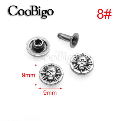 Μεταλλικά καρφιά κρανίου Πριτσίνια Spikes Punk Rock Rivets για Δερμάτινη τσάντα Βραχιόλι για κατοικίδια Γιακά Ρούχα Παπούτσια Αξεσουάρ χειροτεχνίας DIY 50 Σετ