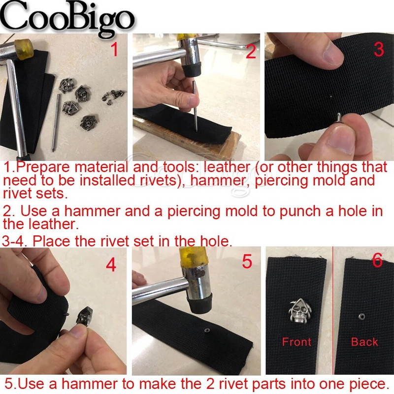 Μεταλλικά καρφιά κρανίου Πριτσίνια Spikes Punk Rock Rivets για Δερμάτινη τσάντα Βραχιόλι για κατοικίδια Γιακά Ρούχα Παπούτσια Αξεσουάρ χειροτεχνίας DIY 50 Σετ