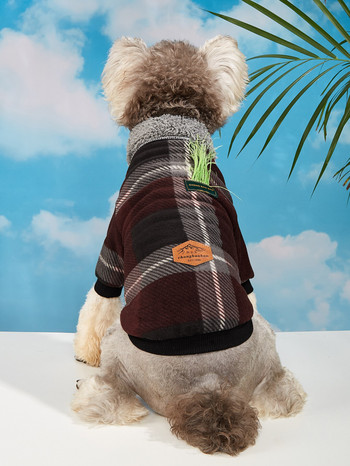 2. Πουλόβερ σκύλου για Χριστουγεννιάτικα Pet Plaid Snowman Knitwear Dog Sweaters Φθινοπωρινό χειμώνα Ζεστά ρούχα για σκύλους και γάτες