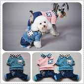 Haine calde de toamnă iarnă pentru animale de companie Haine drăguțe pentru animale de companie Seturi de blugi Hanoră în stil cowboy Îmbrăcăminte pentru cățeluși Transport gratuit