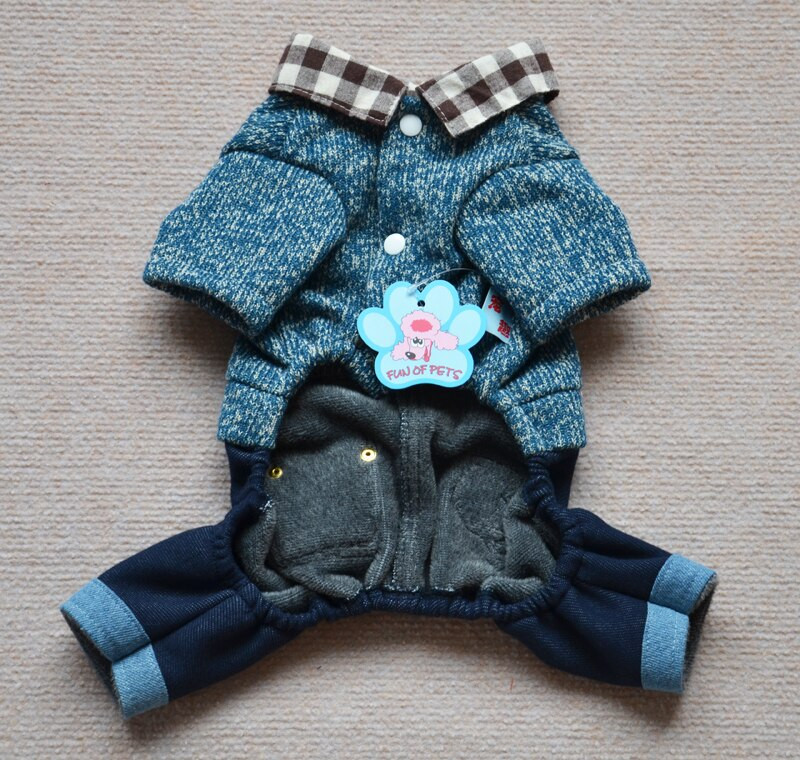 Haine calde de toamnă iarnă pentru animale de companie Haine drăguțe pentru animale de companie Seturi de blugi Hanoră în stil cowboy Îmbrăcăminte pentru cățeluși Transport gratuit