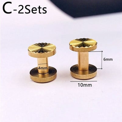 2 set de elemente de decorare pentru sac cu model de soare, nituri din alamă, șurub pentru curea, cataramă decorativă, accesorii lucrate manual