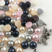 YORANYO 100/200 kompleta Poluokrugle imitacije bisernih zakovica Punk nitne Šiljci Dekorativne zakovice Prikladne za remenje Torbe Cipele Odjevni predmeti DIY