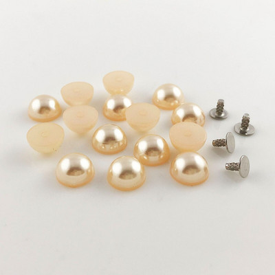 YORANYO 100/200 kompleta Poluokrugle imitacije bisernih zakovica Punk nitne Šiljci Dekorativne zakovice Prikladne za remenje Torbe Cipele Odjevni predmeti DIY