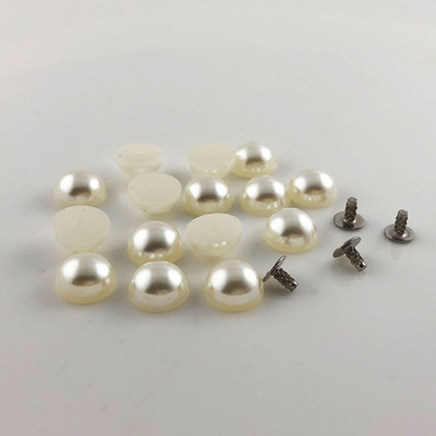 YORANYO 100/200 kompleta Poluokrugle imitacije bisernih zakovica Punk nitne Šiljci Dekorativne zakovice Prikladne za remenje Torbe Cipele Odjevni predmeti DIY