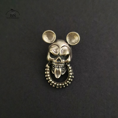 Puhtast messingist multifilmi hiirte pealuupeast riidest pannal kruvidega Punk Vintage meeste skelett nahast vöö rahakott Käekott Rõivaste needid