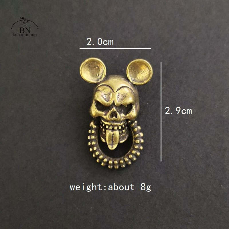 Puhtast messingist multifilmi hiirte pealuupeast riidest pannal kruvidega Punk Vintage meeste skelett nahast vöö rahakott Käekott Rõivaste needid