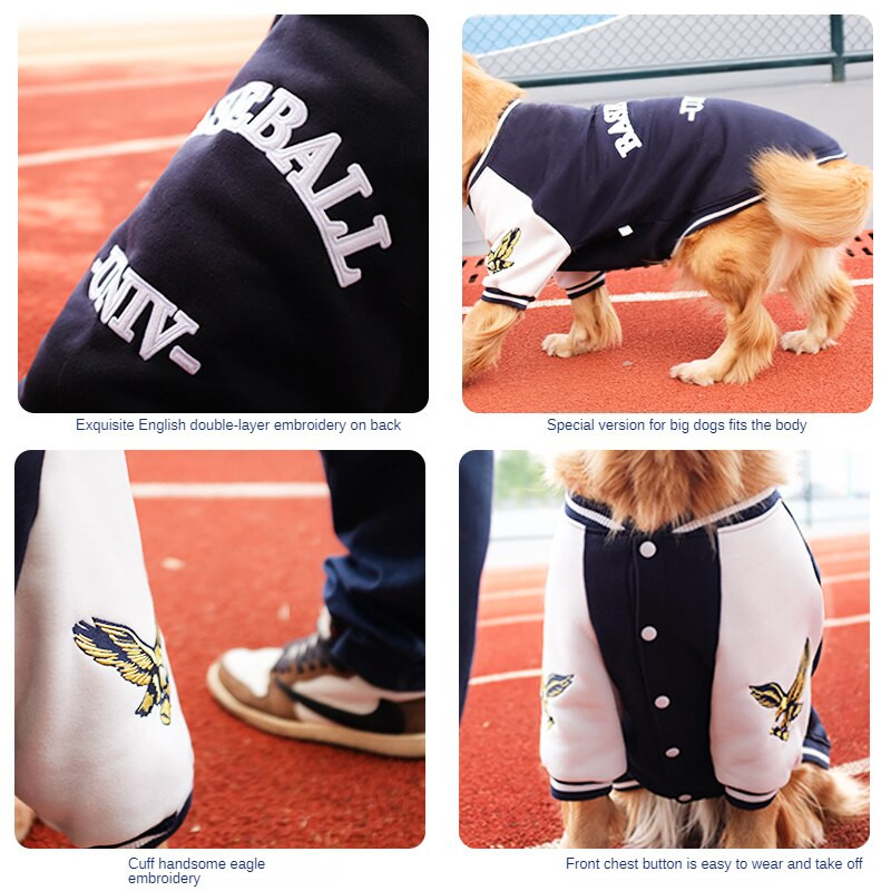 Haine pentru câini mari, toamnă și iarnă, uniformă de baseball pentru câini, jachetă pentru câini, Golden Retriever, paltoane pentru câini, labrador, haine pentru câini