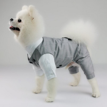 Момче куче смокинг тениска костюм за сватба корги шнауцер кученце костюм за куче дрехи йорки кучета пудел чихуахуа домашни любимци