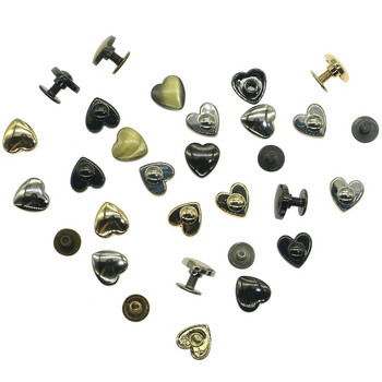10 части метални винтове във формата на сърце, занитващи гвоздеи, облекло, кожена технология, колан, портмоне, чанта, декоративен хардуер 8 mm