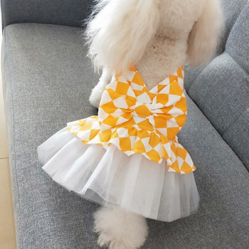 Φόρεμα Pet Dog Princess Pomous φούστα Teddy Pomeranian Small Dog Summer Cat Dog καρό φόρεμα υιός πολυτελή ρούχα για σκύλους