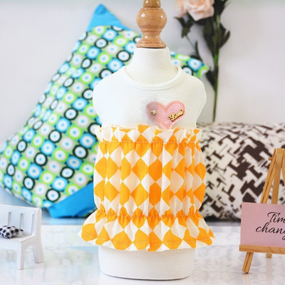 Letné šaty pre psov s pompéznou sukňou a medvedíkom Pomeranian pre malého psa, luxusné oblečenie pre psov pre syna a mačku