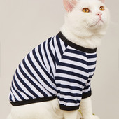 Tricou pentru animale de companie Cămașă pentru câini Tricou pentru câini din bumbac cu dungi Hanorac pentru cățeluși Respirabil drăguț pentru câini de talie mică, pisică, haine pentru animale de companie
