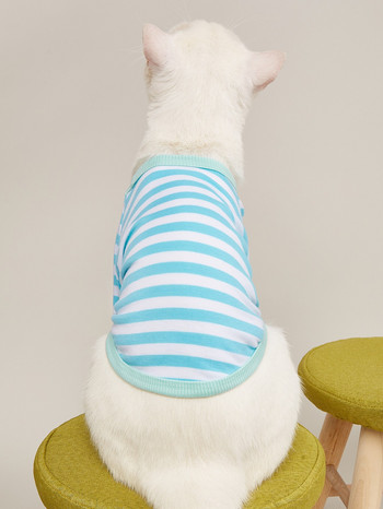 Μπλουζάκι για κατοικίδια Πουκάμισο για σκύλους ριγέ βαμβακερό μπλουζάκι για σκύλους Χρώμα μπλουζάκι για κουτάβι Αναπνεύσιμο χαριτωμένο μικρό σκυλί για γάτα Ρούχα για κατοικίδια