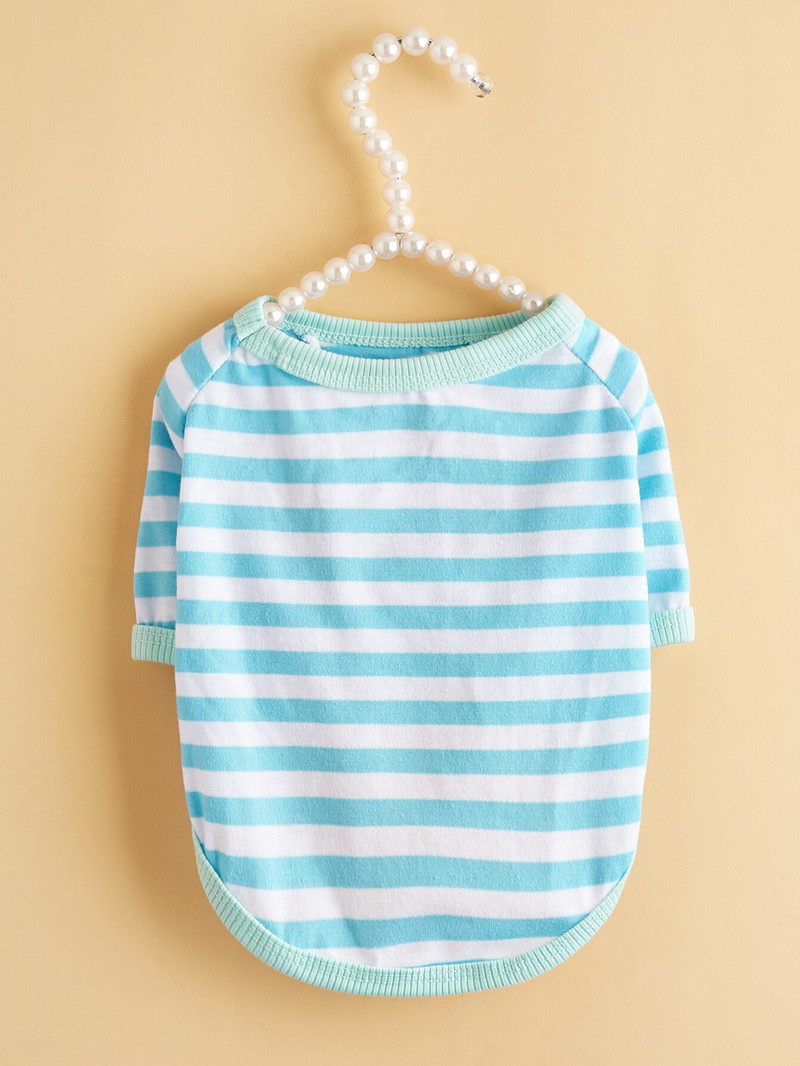 Tricou pentru animale de companie Cămașă pentru câini Tricou pentru câini din bumbac cu dungi Hanorac pentru cățeluși Respirabil drăguț pentru câini de talie mică, pisică, haine pentru animale de companie