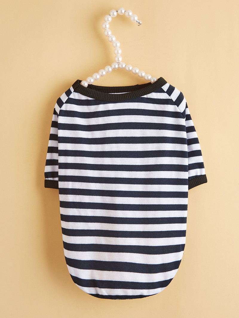 Tricou pentru animale de companie Cămașă pentru câini Tricou pentru câini din bumbac cu dungi Hanorac pentru cățeluși Respirabil drăguț pentru câini de talie mică, pisică, haine pentru animale de companie